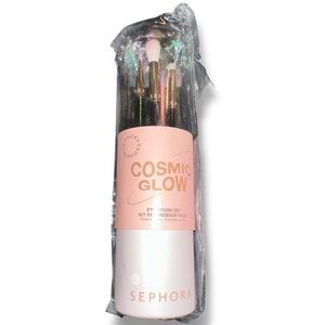 Sephora Collection Cosmic Glow Eye Brush Set BRAND NEW 4 Eye Brushes Holographic